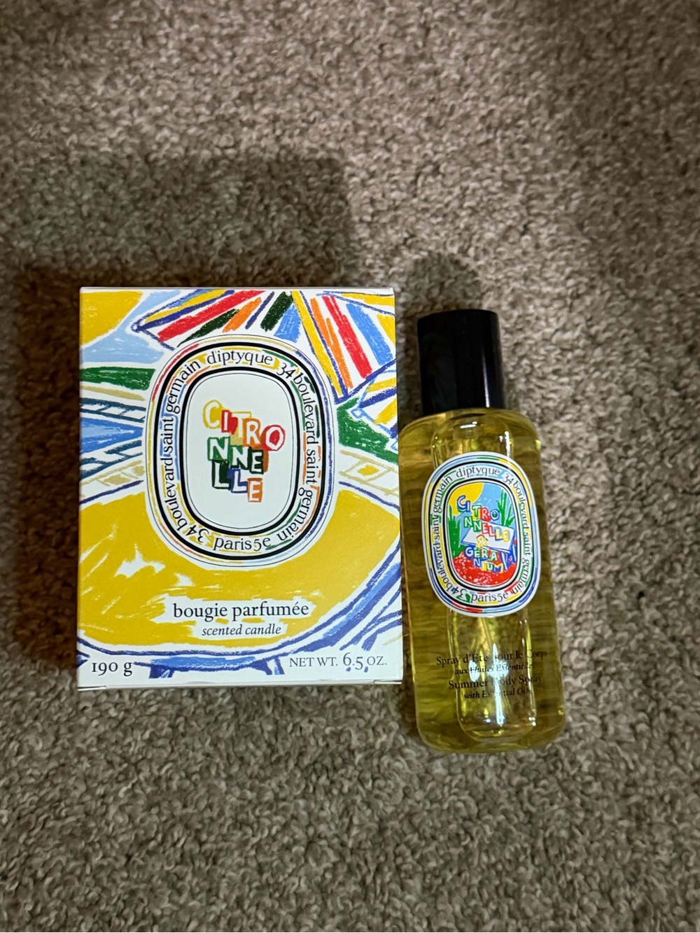 diptyque Citronnelle Body Oil & Candle Set